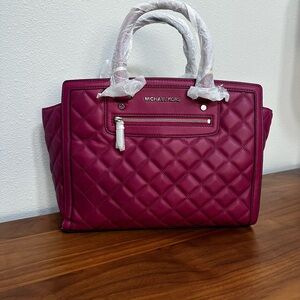 Michael Kors Quilted Burgundy Handbag